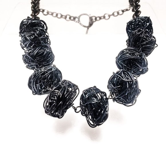 Handmade lightweight necklace 22" modern jewelry. - Picture 6 of 7